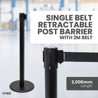 Single Belt Retractable Post Barrier with 2m Belt