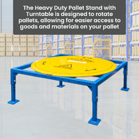 Heavy Duty Pallet Stand (with Short Adjustable Legs & Turntable)