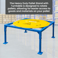 Heavy Duty Pallet Stand (with Tall Adjustable Legs & Turntable)