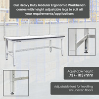 Ergonomic Industrial Packing Workbench (with back panel starter kit)