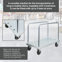 Panel Cart with Adjustable Load Bars (Pneumatic Castors)