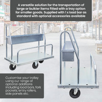 Transport Trolley with Storage Tray (Polyurethane Castors)