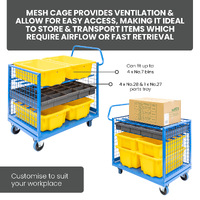 3 Sided Mesh Cage Trolley