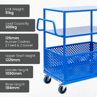 2 Tier Trolley with Bottom Basket