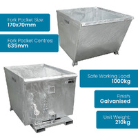 1100L Tipping Bin (with release mechanism) 