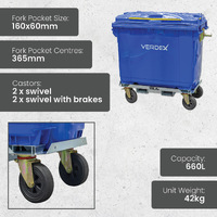 660L Wheelie Bin with Rotator Base