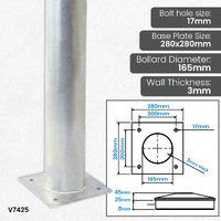 Galvanised Safety Bollards (Concrete Fillable)