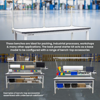 Ergonomic Industrial Packing Workbench (with back panel starter kit)