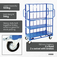 Heavy Duty Sloping 4 Shelf Trolleys