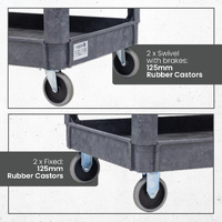 2 Tier Plastic Utility Cart (with Ergonomic Handle)