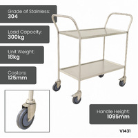 Heavy Duty Fully Welded Stainless Steel Tier Trolley