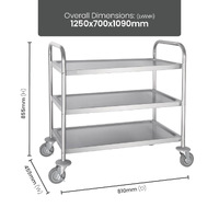 3 Tier Stainless Steel Utility Cart