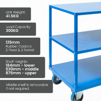 3 Tier Steel Trolley