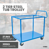 2 Tier Steel Tub Trolley