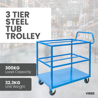 3 Tier Steel Tub Trolley