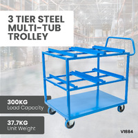 3 Tier Steel Multi-Tub Trolley