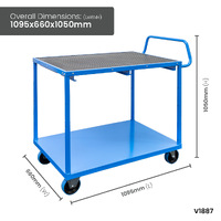 2 Tier Rubber Top Trolley