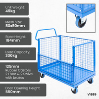 Mesh Cage Trolley with Drop Down Gate