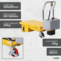 Electric Scissor lift Trolley 500x850 (300kg Capacity)