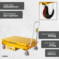 Electric Scissor Lift Trolley 800x1200 (1000kg Capacity)