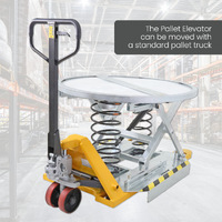 Galvanised Spring Pallet Elevator with Pallet Truck Base