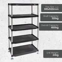 5 Tier Shelving Unit with Adjustable Feet