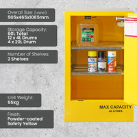 Flammable Liquid Cabinet - 60L Capacity