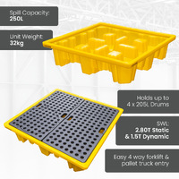 4 Drum Bunded Spill Pallet