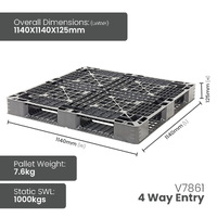 Standard Plastic Export Pallet - 4 Way Entry