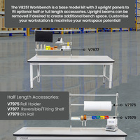 Ergonomic Industrial Packing Workbench (with back panel starter kit)