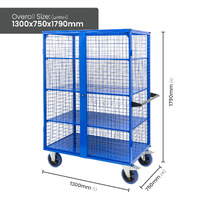 Light Duty Mesh Cage Trolley (With Steel Shelves)