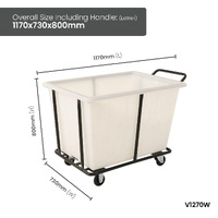 280L Plastic Bin Trolley - White