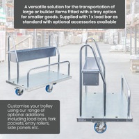 Transport Trolley with Storage Tray (Polyurethane Castors)