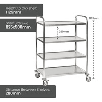 4 Tier Stainless Steel Trolley