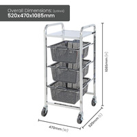 3 Basket Office Trolley