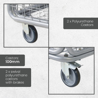 Mesh Trolley with Folding Lid & side