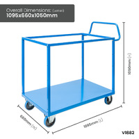 2 Tier Steel Tub Trolley