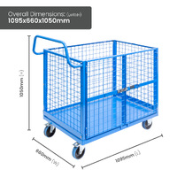 Mesh Cage Trolley with Lockable Double Swing Mesh Door