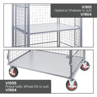 Heavy Duty 3-Sided Mesh Cage Trolley (with Doors)