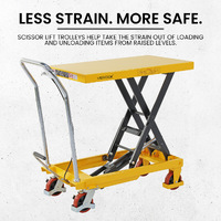 Scissor Lift Trolley 450x700mm (150kg capacity) - Single Scissor