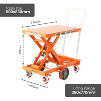 Spring Scissor Lift Trolley - 830x500mm