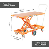 Spring Scissor Lift Trolley - 1200x500mm