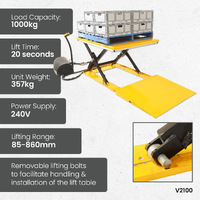 Low Profile Electric Pallet Lift Tables