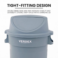 Round Plastic Waste Bins (swinging Lid)