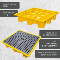 4 Drum Bunded Spill Pallet