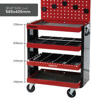 Quad Deck Tool Cart (with tool board)