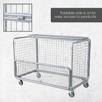 Mesh Trolley with Folding Lid & side