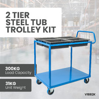 2 Tier Steel Tub Trolley