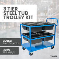 3 Tier Steel Tub Trolley