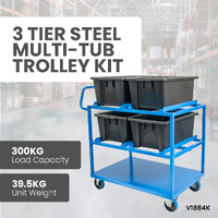 3 Tier Steel Multi-Tub Trolley